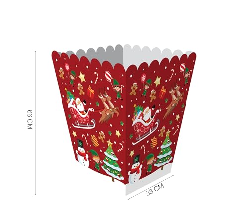 GUIRMA | 6 Candy Cane Popcorn Boxen (18x10,5 cm) - Einweg-Boxen für Tischdekoration zu Weihnachten und Neujahr - Ideal für Feiern und festliche Events - Bunt von GUIRMA