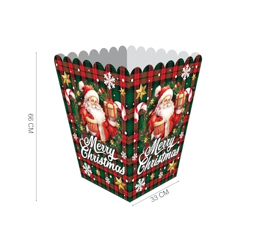 GUIRMA | 6 Popcorn Boxen Weihnachtsmann (18x10,5 cm) - Tischdekoration für Weihnachts- und Silvesterfeiern - Ideal für Feiern und festliche Events - Mehrfarbig von GUIRMA