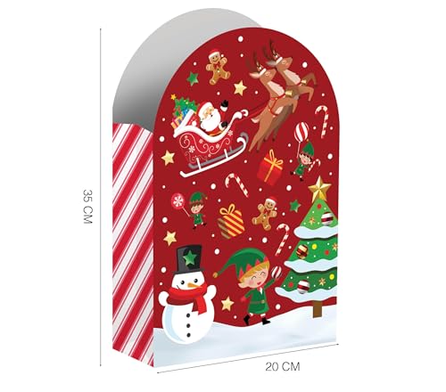 GUIRMA | 6 Süßigkeitentüten Candy Cane Einweg (16,5x11 cm) - Tischdekoration für Weihnachts- und Neujahrsfeiern - Ideal für Feiern und festliche Events - Bunt von GUIRMA