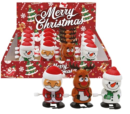 GUIRMA | Aufzieh Weihnachtsfiguren (6,5 cm) - Weihnachts- und Neujahrsdekoration für Feste und Feiern - Sortierte Spielzeuge für festliche und fröhliche Anlässe - Bunt von GUIRMA