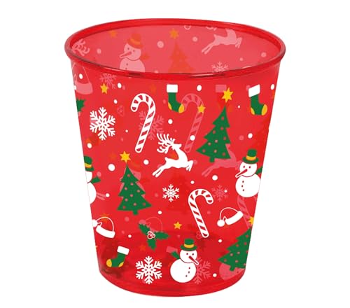 GUIRMA | Roter Weihnachtsbecher aus Kunststoff (10 cm) - Tischdekoration für Weihnachts- und Silvesterfeiern - Ideal für Feiern und festliche Events - Mehrfarbig von GUIRMA