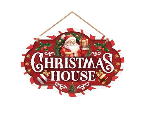 GUIRMA | Schild Christmas House (30x20 cm) - Weihnachtsdekoration für Wand, Tür und Fenster - Ideal für Weihnachts- und Silvesterfeiern - Festliches Schild für Feiern - Bunt von GUIRMA