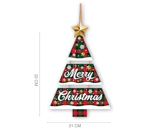 GUIRMA | Schild Merry Christmas (32x21 cm) - Weihnachtsdekoration für Wand, Tür und Fenster - Ideal für Weihnachts- und Silvesterfeiern - Festliches Plakat für Feiern - Bunt von GUIRMA