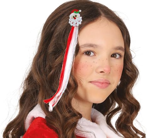 GUIRMA | Weihnachtsmann Haarsträhne (30 cm) - Haaraccessoire für Weihnachts- und Silvesterfeiern - Ideal für Feierlichkeiten und festliche Events - Mehrfarbig von GUIRMA