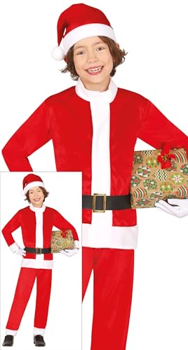 GUIRMA | Weihnachtsmann Kostüm für Kinder (10-12 Jahre) - Hose, Gürtel und Hut - Santa Claus Outfit für Weihnachten und Neujahr - Ideal für Kinder auf Kostümpartys - Rot von GUIRMA