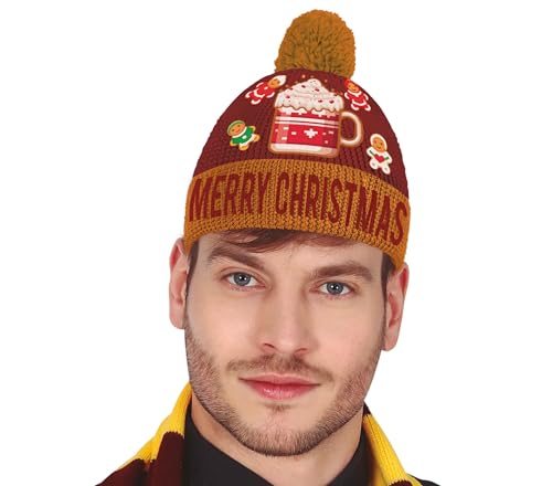 GUIRMA | Weihnachtsmütze mit Wolle-Look (Einheitsgröße) - Weihnachts- und Neujahrsaccessoire - Festlicher Hut für Weihnachtskostüme - Ideal für Erwachsene Unisex - Braun von GUIRMA