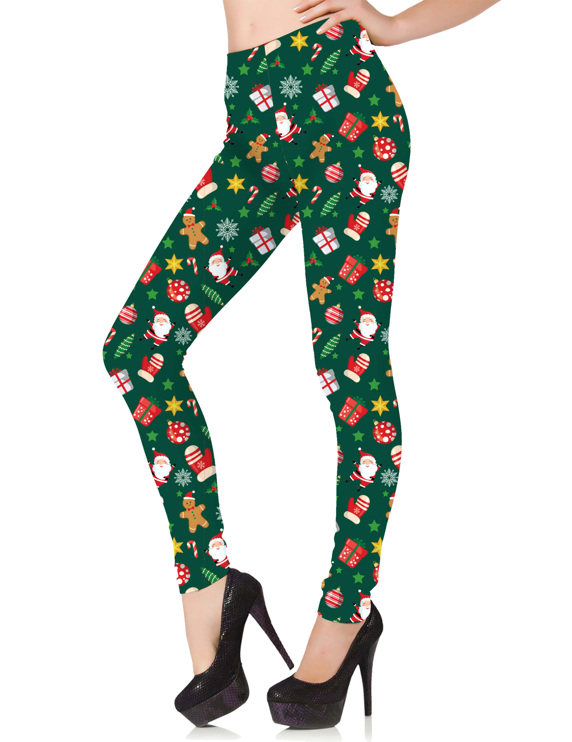 Leggings mit Weihnachtsmotiven für Damen Grün Leggings mit Weihnachtsmotiven für Damen Grün von GUIRMA
