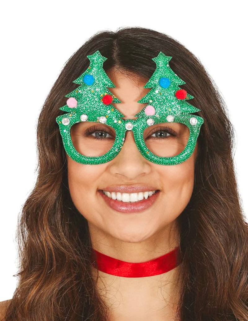 Lustige Weihnachtsbaumbrille für Erwachsene bunt von GUIRMA