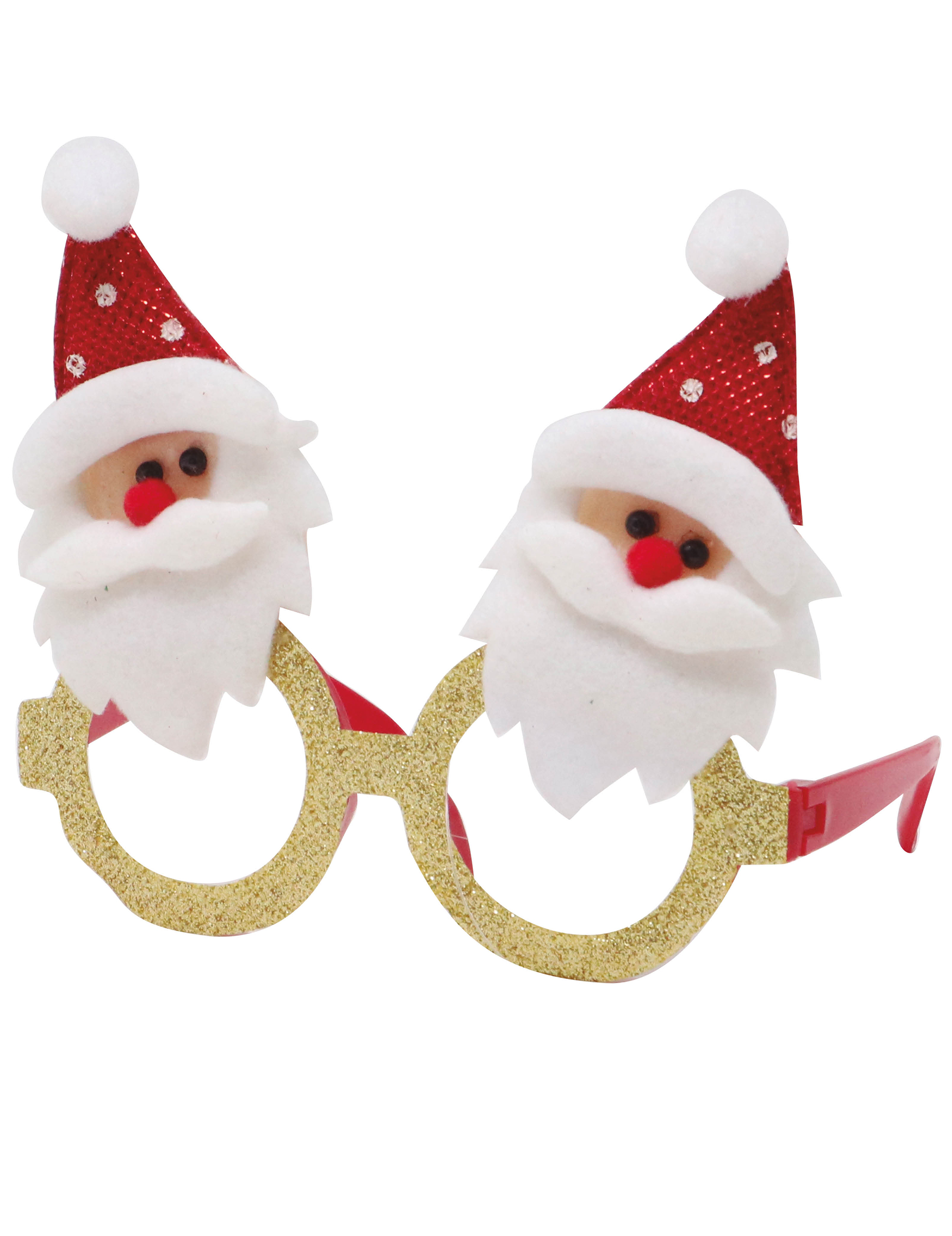 Lustige Weihnachtsbrille Nikolaus Accessoire für Erwachsene Gold von GUIRMA