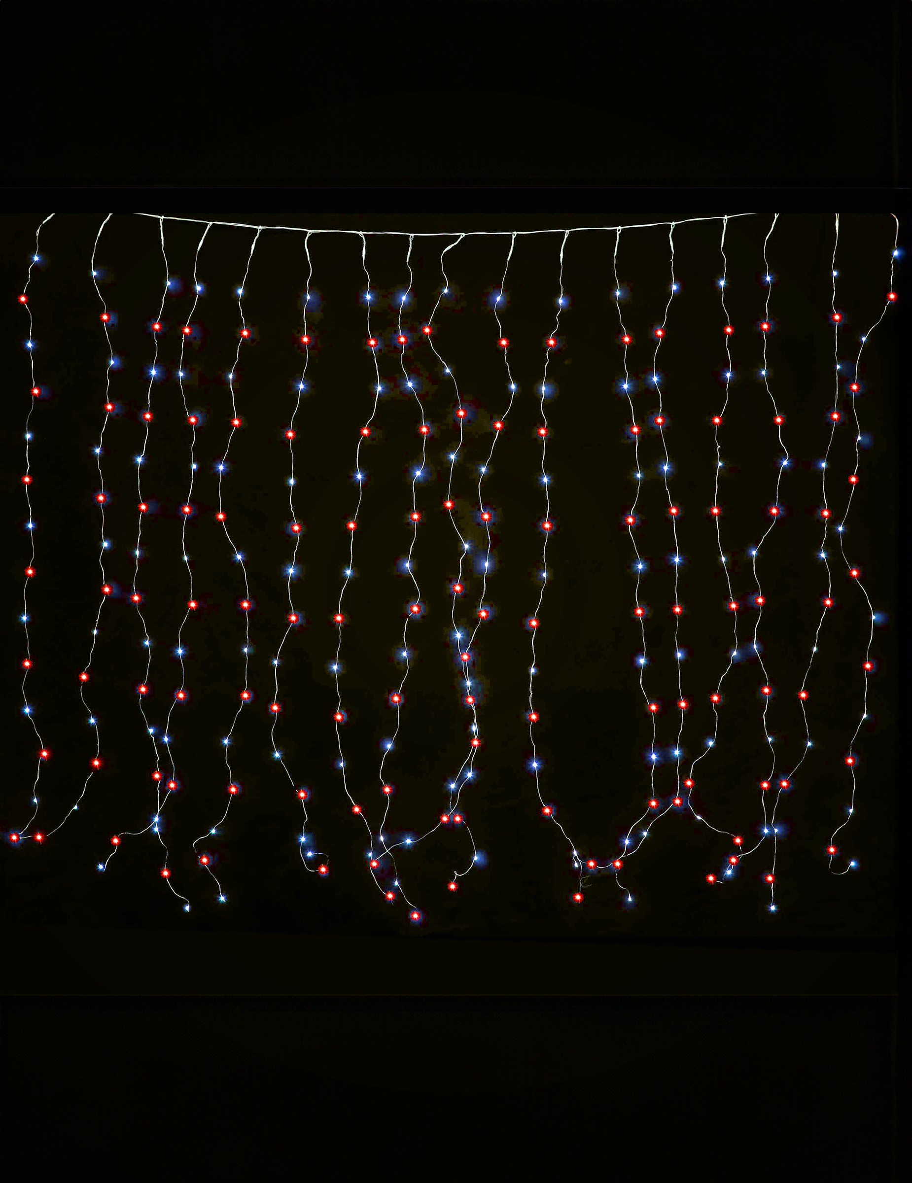 Mehrfarbiger Lichtvorhang für Weihnachten 90 LED bunt 1,7 x 0,5 m von GUIRMA