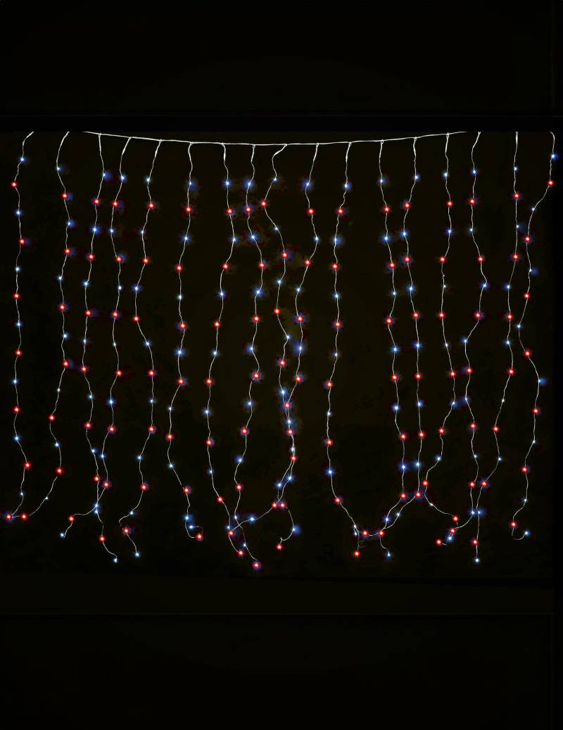 Mehrfarbiger Lichtvorhang für Weihnachten 90 LED bunt 1,7 x 0,5 m von GUIRMA