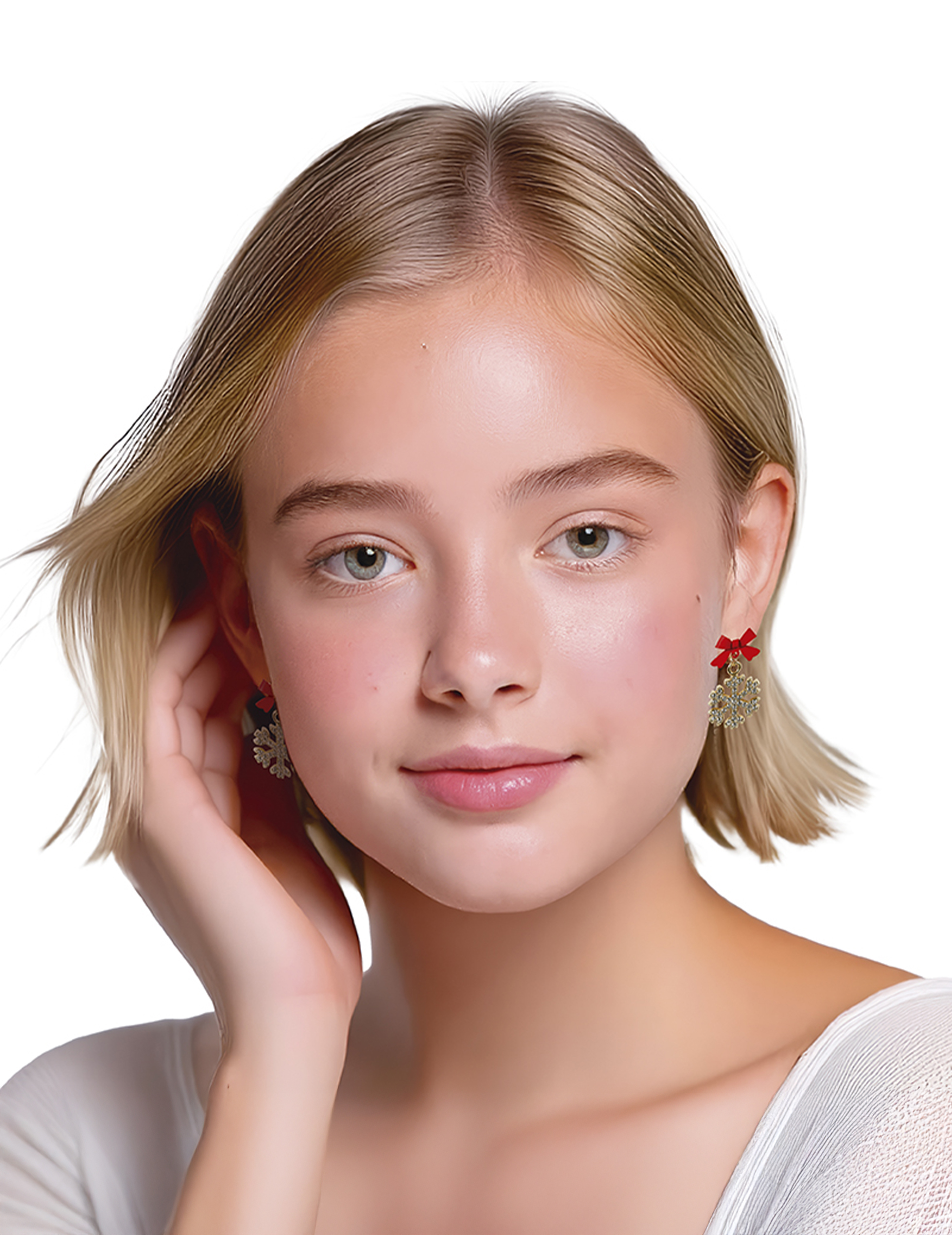 Schneeflocken Ohrringe aus Metall glänzend Schneeflocken Ohrringe aus Metall glänzend von GUIRMA