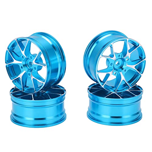 GULEEK 4 -teiliges RC -Rad Hub -Set, Aluminiumlegierung mit hoher Belastungswiderstand, perfekte Passform für 1/10 Skala Flat Sports Fernbedienungssteuer -Accessoires (Blau) von GULEEK