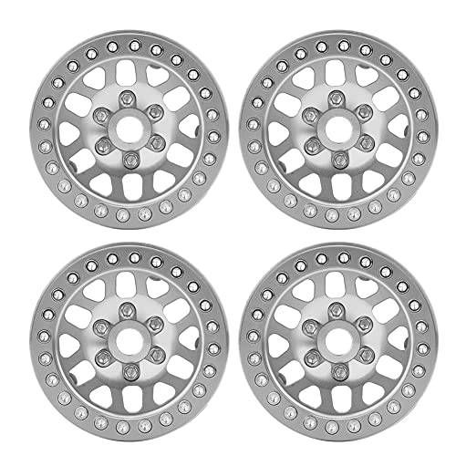 GULEEK 4PCS 1,9-Zoll-Radnaben-Zubehörteile aus Aluminiumlegierung, speziell für D90 4 RC-Autos im Maßstab 1:10, Upgrade-Teile (Color Plata) von GULEEK