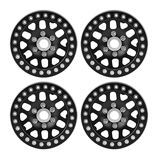 GULEEK 4PCS 1,9-Zoll-Radnaben-Zubehörteile aus Aluminiumlegierung, speziell für D90 4 RC-Autos im Maßstab 1:10, Upgrade-Teile (Negro) von GULEEK