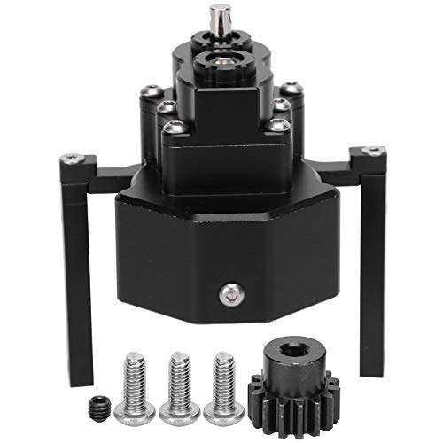 GULEEK Premium 313 mm Radstand, Metall-Chassis-Rahmen mit vorderem Getriebe, kompatibel für RC-Crawler-Car-Ersatzteil-Upgrades im Maßstab 1:10 (Black) von GULEEK