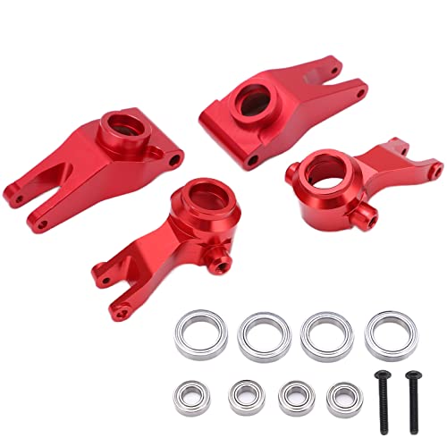 GULEEK RC Hinterachse Lenkblockset, Aluminiumlegierung vorderen Hecklenkbechs -Kit mit Lager und Schrauben (Rot) von GULEEK