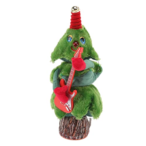 GULEEK Tanzender Weihnachtsbaum, Beleuchtung, Schütteln, Tanzen, Singen, 8 Lieder, Weihnachtsbaum, Weihnachtsspielzeug, lustige Puppen (Weihnachtsbaum mit Gitarrenstumpf) von GULEEK