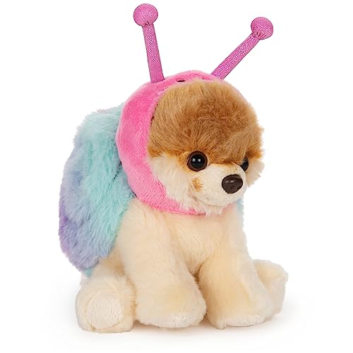 GUND Boo, The World's Cutest Dog, Itty Bitty Boo Snail #60, Stofftier Plüsch, Frühlingsdekoration, Rosa und Blau, 12,7 cm von GUND