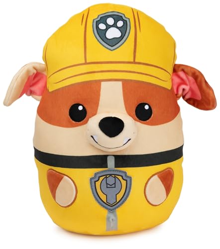 PAW PATROL GUND Trend Squishy Rubble, 30 cm - hochwertiges Plüschtier und Kuschelkissen in einem, Geschenk für Kinder ab 1 Jahr von GUND