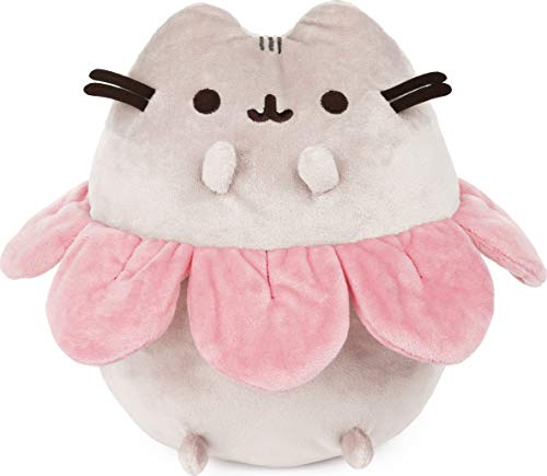 GUND Pink Flower Petals Pusheen Plüsch Stofftierkatze, grau und rosa, 24,1 cm von GUND