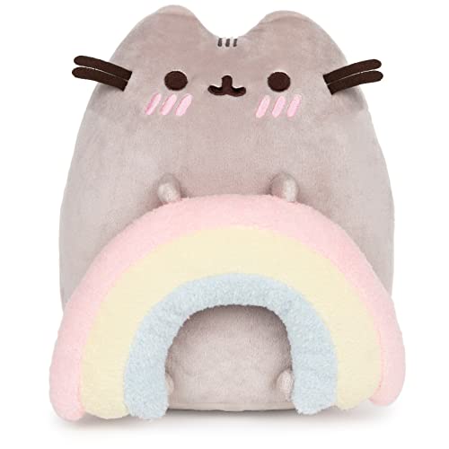 GUND Pusheen mit Regenbogen-Plüsch, Stuffed Tier für Ages 8 and Up, Grau/Regenbogen, 9.5 Zoll von GUND