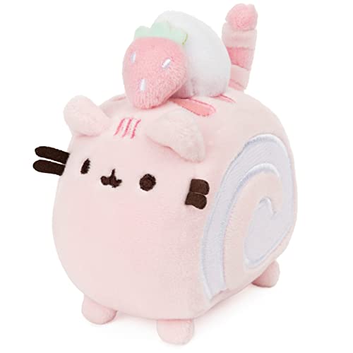 GUND Roll Cake Pusheen Sweet Dessert Squishy Plüsch Stofftier Katze und befriedigend dehnbarer Stoff, ab 8 Jahren, Rosa und Lila, 10,2 cm von GUND