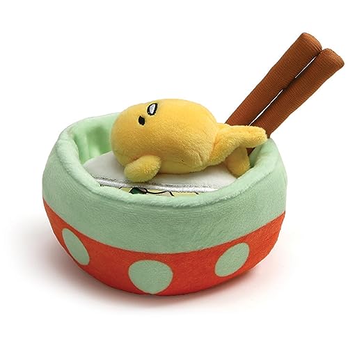 GUND Sanrio Gudetama The Lazy Egg Plüsch, Gudetama mit Nudeln, Stofftier ab 1 Jahren, 11,4 cm von GUND