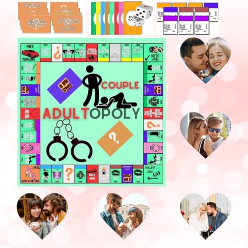 Adultopoly Board Game Brettspiele für Paare,Couple Adult Opoly Board Games,Adult Adultopoly Paarspiel,Adultopoly Brettspiele Spiel Date Ideen für Paare Spiele zum Aufheizen der Gefühle Game von GUO-SWY