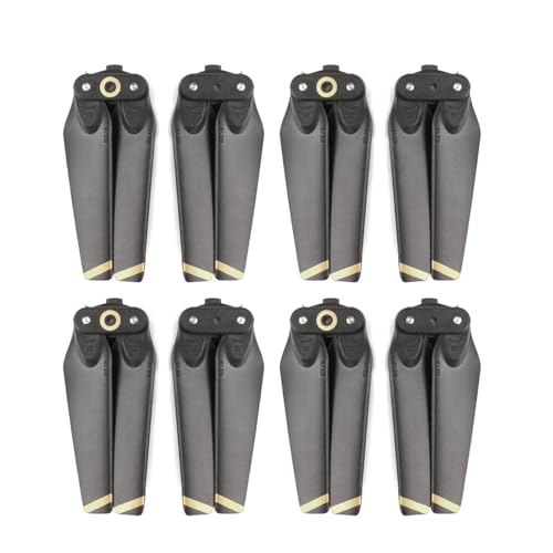 GUOFHUIO Propeller for D-JI Spark Drone Props Folding 4730 Klingen Zubehör Ersatzteile Flügelschraube Blau rot weiß(Black Gold 8pcs) von GUOFHUIO