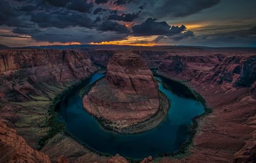 GUOHLOZ Puzzle 1000 Teile, Geschicklichkeitsspiel für die ganze Familie, farbenfrohes Legespiel, Erwachsenenpuzzle ab 9 Jahren, Horseshoe Bend, Landschaften, 75x50cm von GUOHLOZ