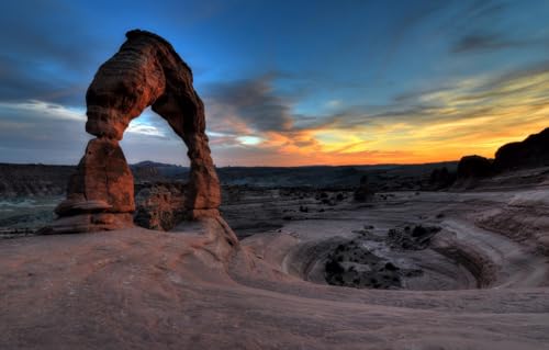 GUOHLOZ Puzzle 1000 Teile, Geschicklichkeitsspiel für die ganze Familie, farbenfrohes Legespiel, Erwachsenenpuzzle ab 9 Jahren, Utah, Arches-Nationalpark, Delicate Arch, 75x50cm von GUOHLOZ