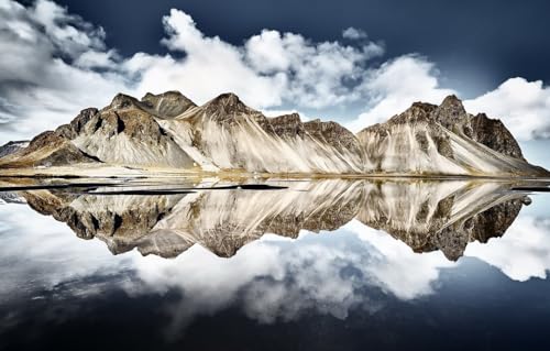 GUOHLOZ Puzzle 1000 Teile, Puzzle für Erwachsene, Impossible Puzzle, Geschicklichkeitsspiel für die ganze Familie, Home Dekoration Puzzle, Vestrahorn Islande, Landschaften, 75x50cm von GUOHLOZ