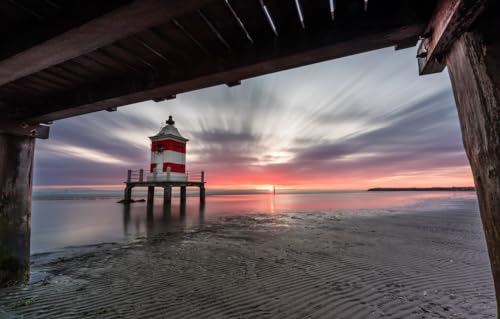 GUOHLOZ Puzzle 1000 Teile Erwachsene Hölzern Puzzles für Erwachsene Lernspiel 1000-teilige Hölzern Puzzles für Erwachsene Kinder,Meer,Leuchtturm,Italien,Lignano Sabbiadoro,75x50cm von GUOHLOZ