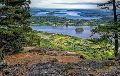 GUOHLOZ Puzzle 1500 Teile,Geschicklichkeitsspiel für die ganze Familie,farbenfrohes Legespiel,Erwachsenenpuzzle ab 9 Jahren,Washington,Buchten,Puget Sound,Campbell Lake,Fidalgo Island,87x57cm von GUOHLOZ