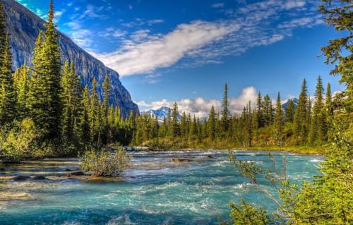 GUOHLOZ Puzzle 500 Teile, Puzzle für Erwachsene, Impossible Puzzle, Geschicklichkeitsspiel für die ganze Familie, Puzzle farbenfrohes Legespiel, Mount Robson Provincial Park, Landschaften, 52x38cm von GUOHLOZ