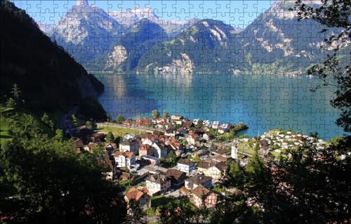 GUOHLOZ Puzzle Erwachsene - Favorite Things | Puzzle 1000 Teile Erwachsene | Puzzel | Puzzle für Erwachsene | Farbverlauf Puzzle | Landschaft, Natur, Schweiz, 75x50cm von GUOHLOZ