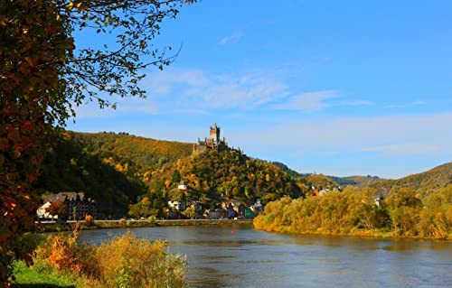 GUOHLOZ Puzzlespiele für Erwachsene, 1000 Puzzleteile, handgefertigte DIY-Anpassung, einzigartige, Stadt, Deutschland, Cochem Burg, Landschaften, 75x50cm von GUOHLOZ