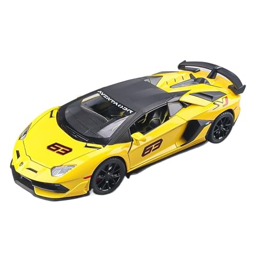 Für 1:24 Automodell Cabrio Big Bull Simulation Automodell Legierung Sportwagen Ornamente(Yellow) von GUOLAIXIANG