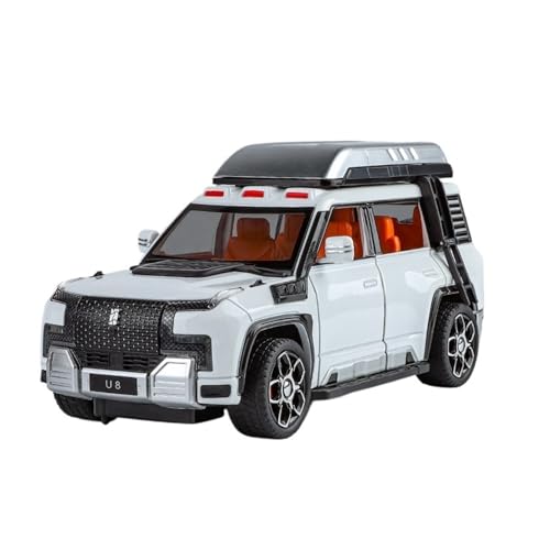 Für 1:24 Simulation New Energy U8 Offroad-Version Automodell Legierung Ornament(White) von GUOLAIXIANG