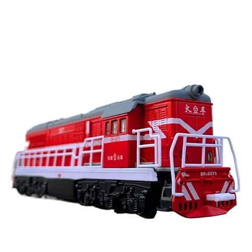 GUOLAIXIANG 1/87 Dongfeng Metall Zug Modell Retro Simulation Dampf Maschine Grüne Lokomotive(Red) von GUOLAIXIANG