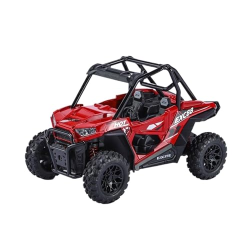 GUOLAIXIANG 1:24 Für Alloy ATV All Terrain Beach Geländewagen Modell Pull Back Sound Und Licht Spielzeug(Red) von GUOLAIXIANG