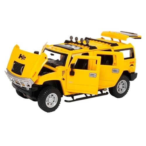 GUOLAIXIANG 1:24 für H2 Auto Modell Simulation Geländewagen Ornamente Geburtstag Geschenk Spielzeug Auto Sammlung(Yellow) von GUOLAIXIANG