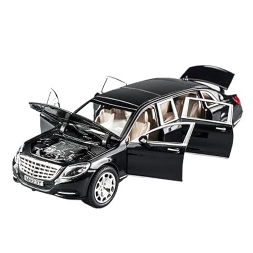 GUOLAIXIANG 1:24 für S600 Pullman Extended Edition Sound und Licht Pull Back Legierung Auto Spielzeug Modell fertig(Black) von GUOLAIXIANG