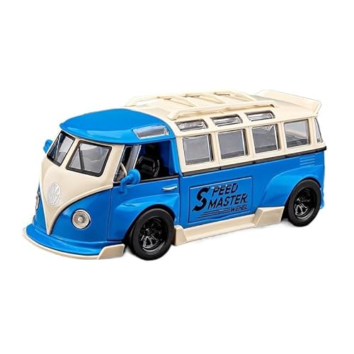 GUOLAIXIANG 1:24 für T1 Spielzeug Bus Van Legierung Auto Modell Simulation Retro Vintage Spielzeugauto(Blue) von GUOLAIXIANG