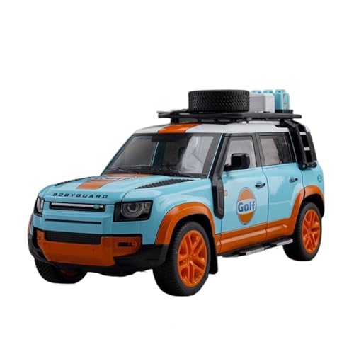 GUOLAIXIANG Exquisites Modell 1/18 Für Große Größe Land Rover Defender Legierung Auto Modell Lenkung Stoßdämpfer Spielzeug Simulation Auto Modell Sammlung(Blue) von GUOLAIXIANG