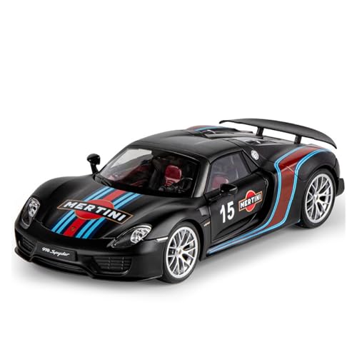 GUOLAIXIANG Exquisites Modell 1/18 Für Große Größe Pors-Che 918 Legierung Automodell Lenkung Stoßdämpfer Spielzeug Simulation Auto Modell Sammlung(Black 01) von GUOLAIXIANG