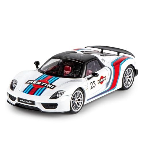 GUOLAIXIANG Exquisites Modell 1/18 Für Große Größe Pors-Che 918 Legierung Automodell Lenkung Stoßdämpfer Spielzeug Simulation Auto Modell Sammlung(White 02) von GUOLAIXIANG