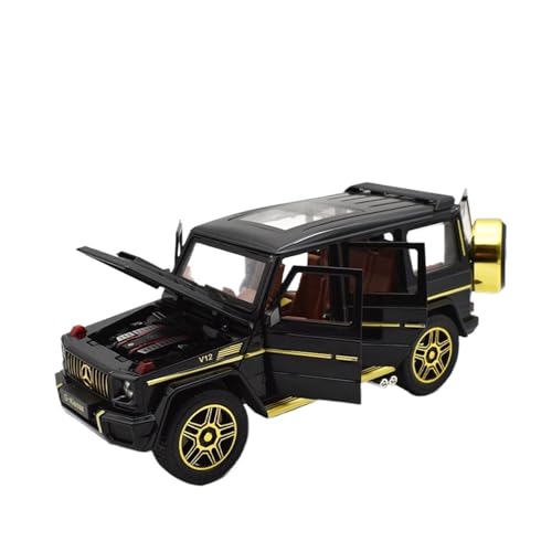 GUOLAIXIANG Exquisites Modell 1/24 Für G63 4 * 4 Modell Auto Zink Legierung Pull Back Spielzeug Auto Mit Sound Und Licht Für Kinder Geschenk(Black) von GUOLAIXIANG