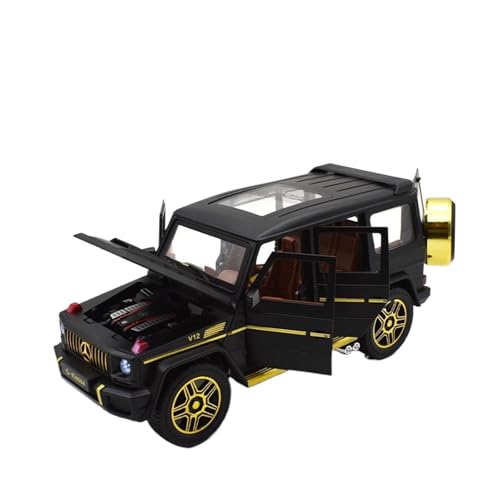 GUOLAIXIANG Exquisites Modell 1/24 Für G63 4 * 4 Modell Auto Zink Legierung Pull Back Spielzeug Auto Mit Sound Und Licht Für Kinder Geschenk(Black 01) von GUOLAIXIANG